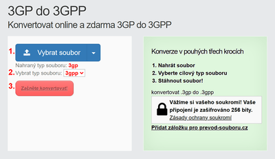 Jak převést 3GP souborů online na 3GPP