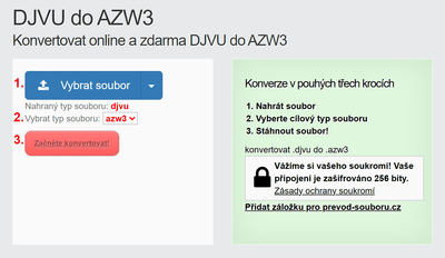 Jak převést DJVU souborů online na AZW3
