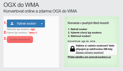 Jak převést OGX souborů online na WMA
