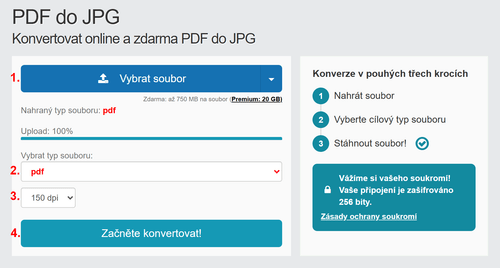 Převod PDF do JPG online - krok za krokem