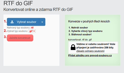 Jak převést RTF souborů online na GIF