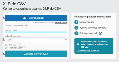 Jak převést XLR souborů online na CSV